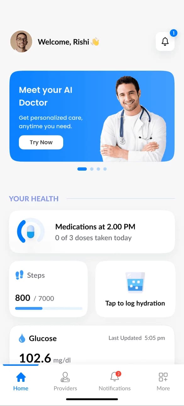 FitPeo app health dashboard