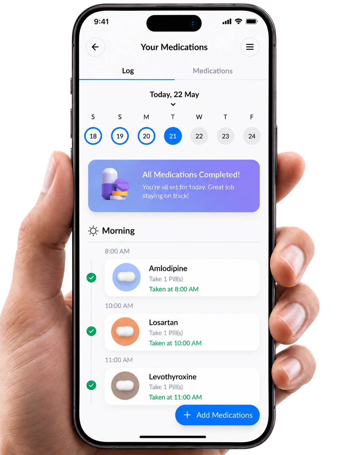FitPeo medication tracker on a phone