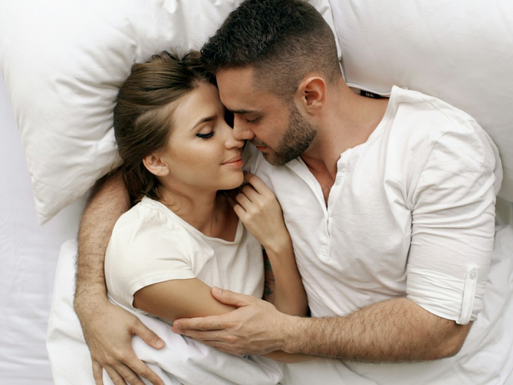 Couple embracing with warmth and intimacy